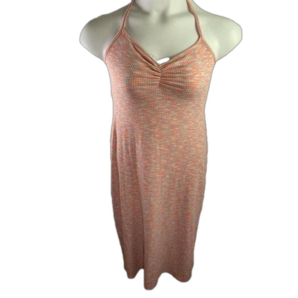 Volcom Race 2 Space Fitted Midi Length Halter Dress Size L NWOT SKU0154